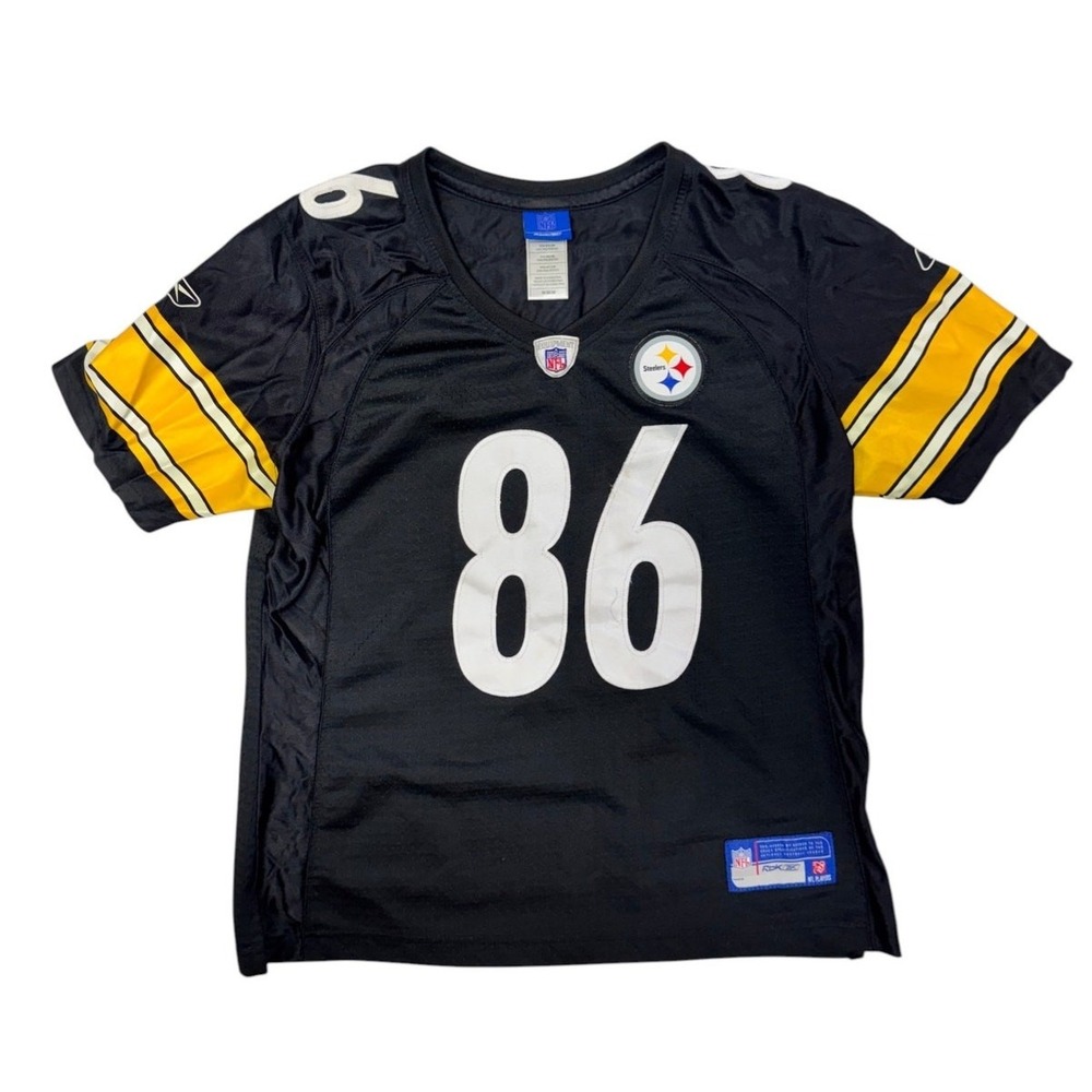 NFL Pittsburgh Steelers Hines Ward 86 Reebok On Field Jersey Womens Size M Black